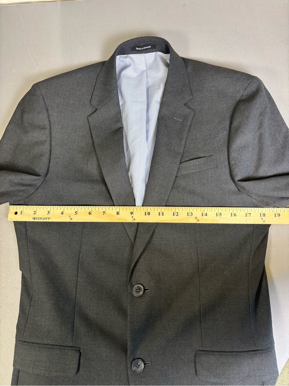 Beautiful Egara 38 Long Blazer Grey Slim Fit Like New Made in Ethiopia - Picture 11 of 12